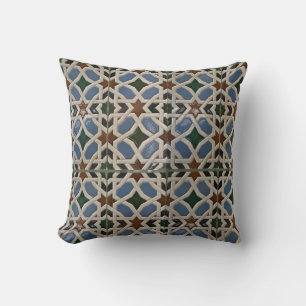 Mediterranean Mosaic Blue Green Cushion