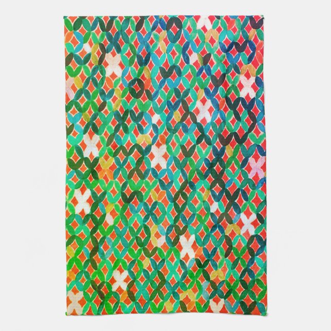 Mediterranean Mosaic Kitchen Towel (Vertical)