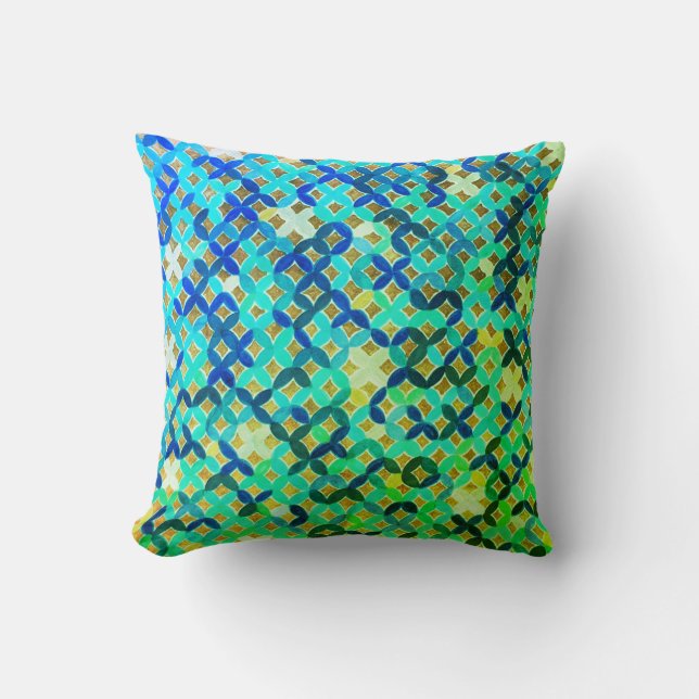 Mediterranean Mosaic Throw Pillow (Front)