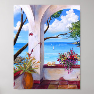 Mediterranean Ocean view Poster