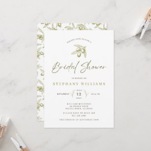 Mediterranean Olive Bridal Shower Invitation 