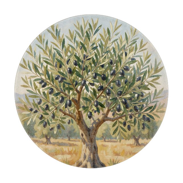 Mediterranean Olive Tree Landscape  Cutting Board (Front)