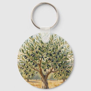 Mediterranean Olive Tree Landscape  Key Ring