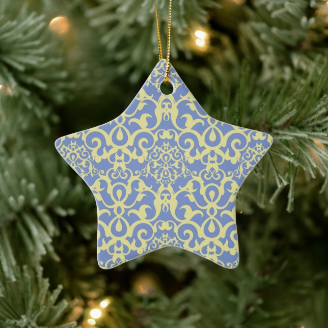 Mediterranean Pattern - Blue and Yellow Ornament (Tree)