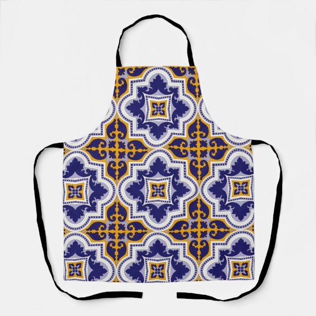 Mediterranean Pattern Kitchen Apron (Front)