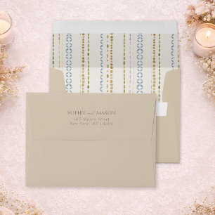 Mediterranean Pattern Wedding Envelope