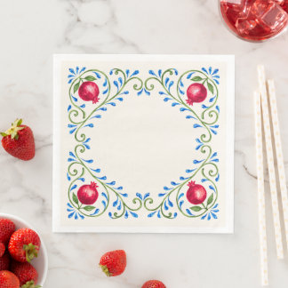 Mediterranean Pomegranate Design Napkin