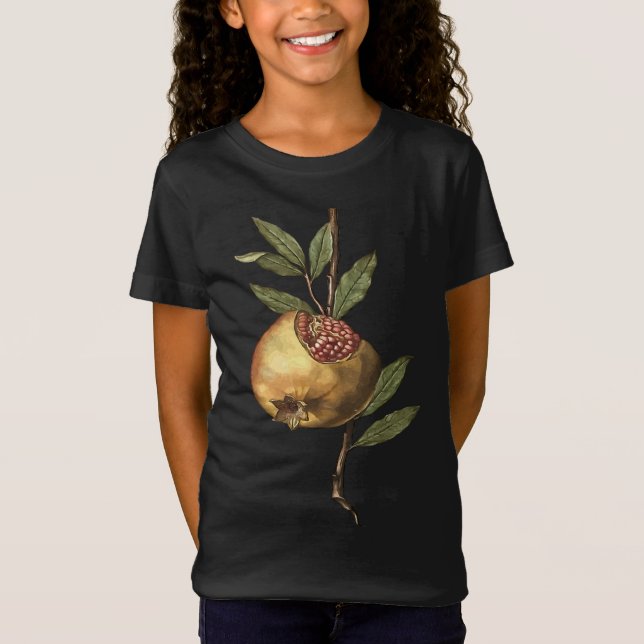 Mediterranean Pomegranate Fruit And Seeds Vector A T-Shirt (Front)