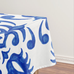 Mediterranean Portuguese Blue Tile Tablecloth