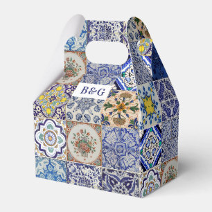 Mediterranean Portuguese Tiles Wedding Favour Favour Box