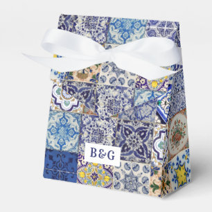 Mediterranean Portuguese Tiles Wedding Favour Favour Box