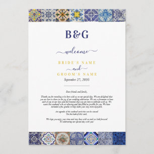 Mediterranean Portuguese Tiles Wedding Itinerary Programme