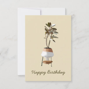 Mediterranean potted plant Happy Birthday Card