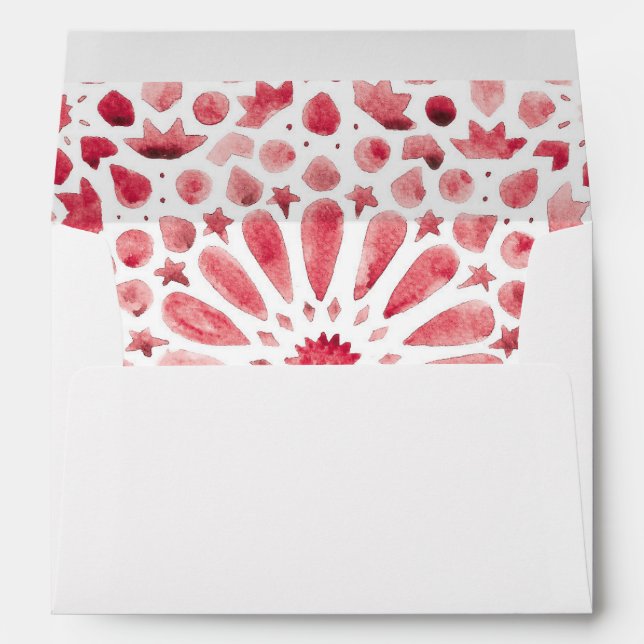 Mediterranean Red Tile Address Wedding Invitation Envelope (Back (Bottom))