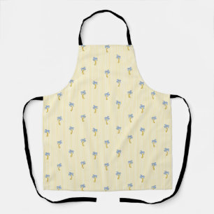 Mediterranean Riviera Palm Tree Stripes Limoncello Apron