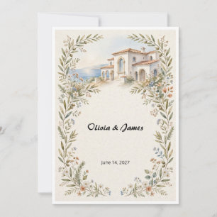 Mediterranean Romance Wedding Invitation