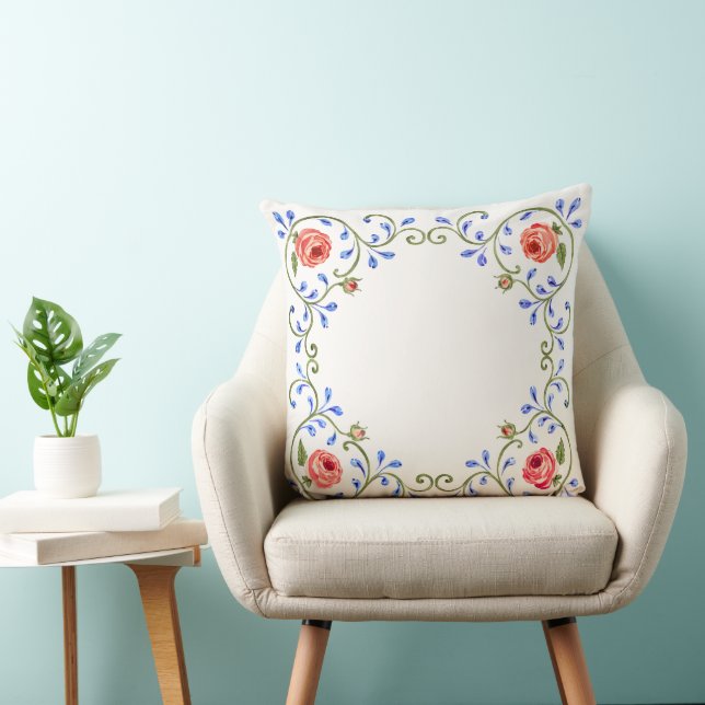 Mediterranean Rose Design Cushion (Chair)