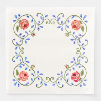 Mediterranean Rose Design Napkin
