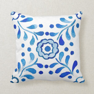 Mediterranean Royal Blue Tile Santorini Cushion