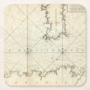 Mediterranean Sea 2 Square Paper Coaster