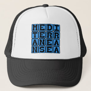 Mediterranean Sea, European Body of Water Trucker Hat