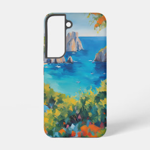 Mediterranean Sea Floral Coast Painting Samsung Galaxy Case