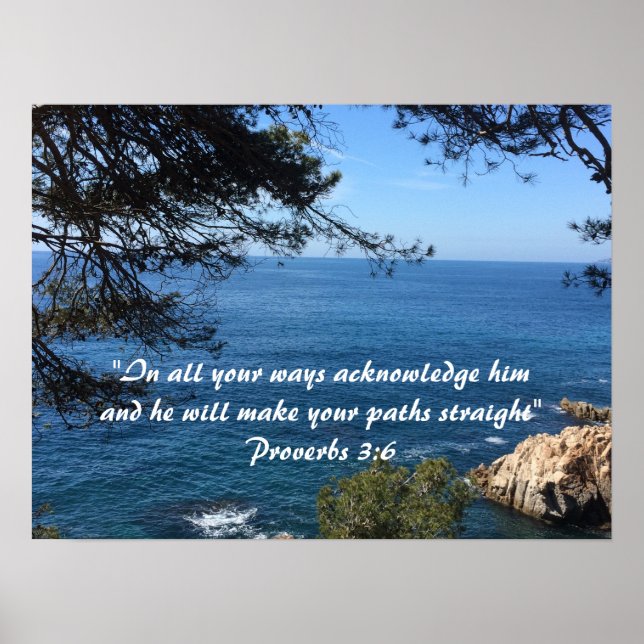 Mediterranean Sea With Scripture Verse Poster (Front)