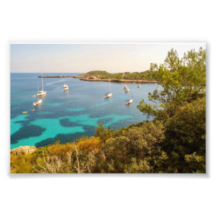 Mediterranean Sea & Yachts, Portinatx, Ibiza Photo Print