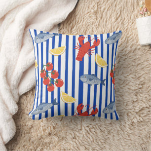 Mediterranean Seafood Market Pattern (2) Cushion