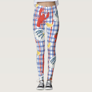 Mediterranean Seafood Market Pattern (3) Leggings