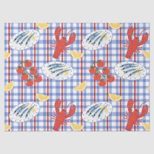 Mediterranean Seafood Market Pattern (3) Tissue Paper