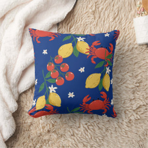 Mediterranean Seafood Market Pattern (4) Cushion