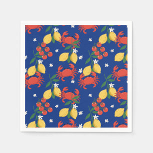 Mediterranean Seafood Market Pattern (4) Napkin