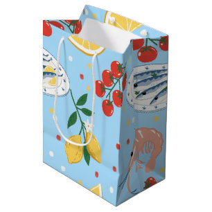 Mediterranean Seafood Market Pattern (5) Medium Gift Bag