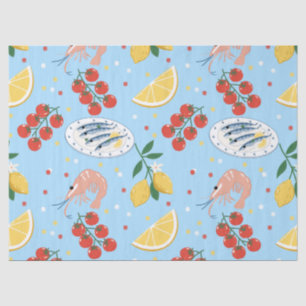 Mediterranean Seafood Market Pattern (5) Tissue Paper