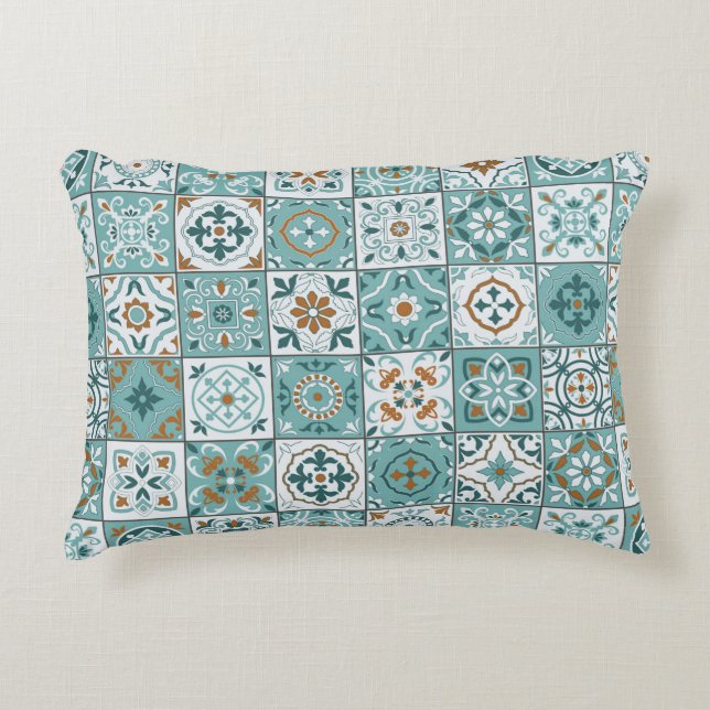 Mediterranean seamless pattern from Moroccan tiles Decorative Cushion (Front)