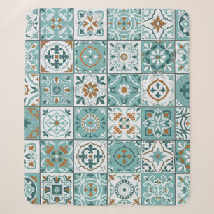 Mediterranean seamless pattern from Moroccan tiles Sherpa Blanket