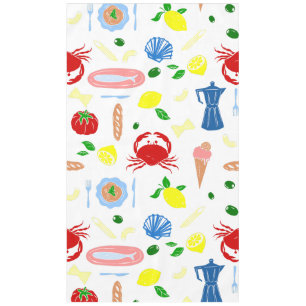 mediterranean seaside picnic seafood crab tablecloth