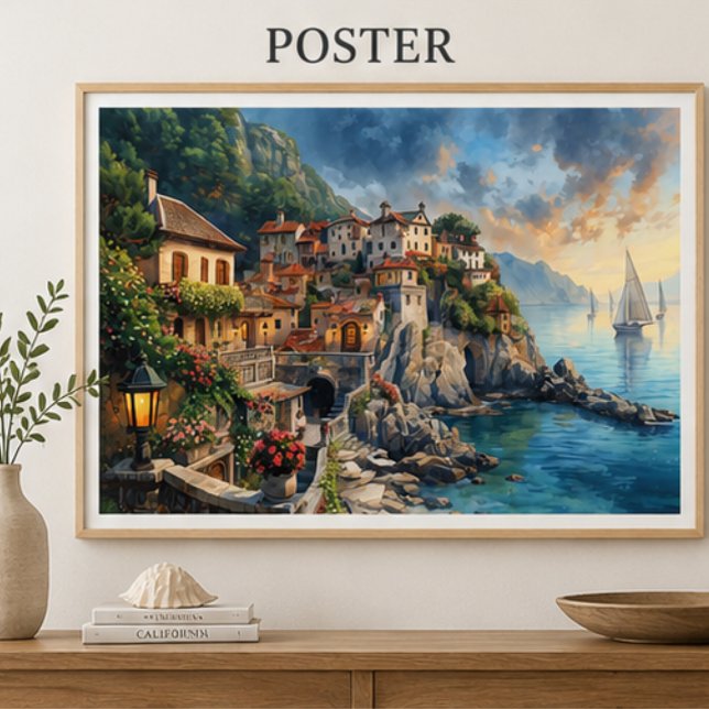 Mediterranean Seaside Village Poster (Creator Uploaded)