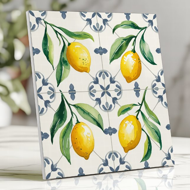 Mediterranean Sicilian Lemon Watercolor Tile (Creator Uploaded)