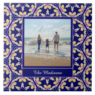 Mediterranean Spanish Pattern   Custom Photo Tile