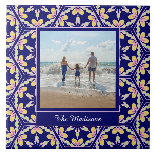 Mediterranean Spanish Pattern | Custom Photo Tile (Front)