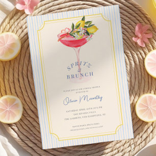 Mediterranean Spritz & Brunch Lemon Bridal Shower Invitation
