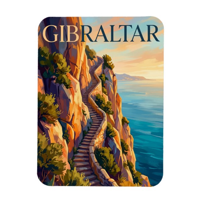 Mediterranean Steps, Gibraltar, Upper Rock Magnet (Vertical)