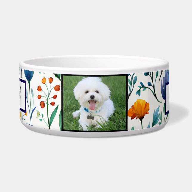 Mediterranean Style Dog Name Bowl (Front)