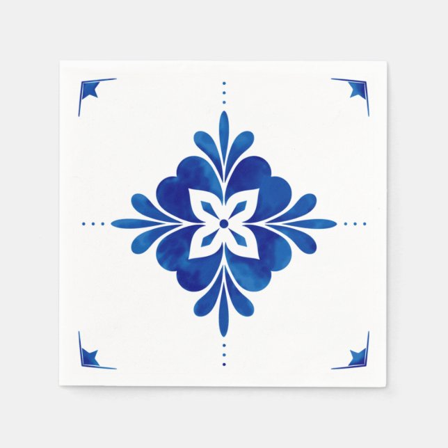 Mediterranean Style Floral  Napkin (Front)