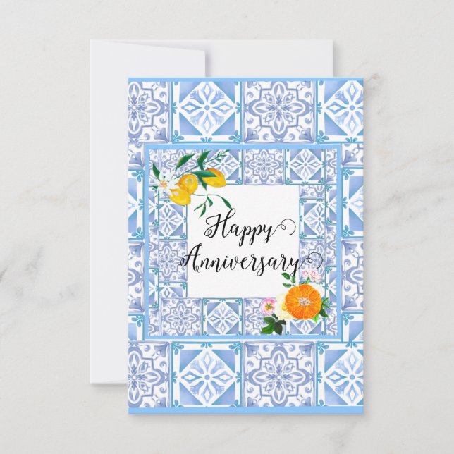 Mediterranean style,lemon,Amalfi style, Thank You Card (Front)