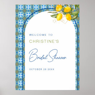 Mediterranean Style Lemon Bridal Shower  Poster