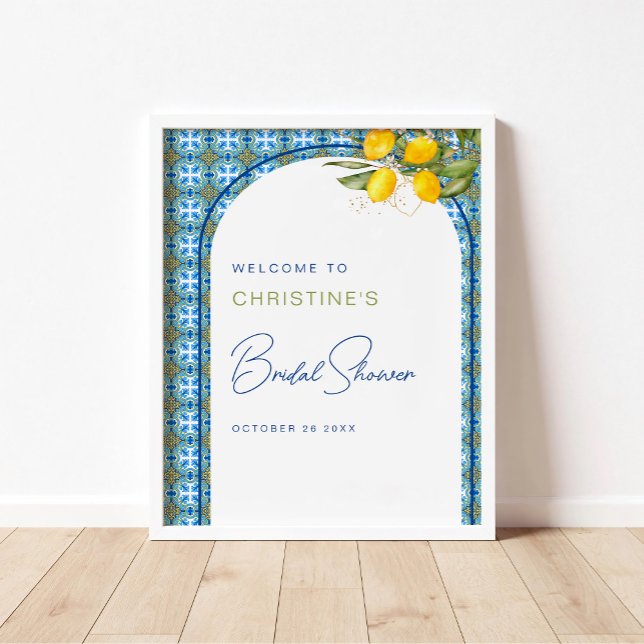 Mediterranean Style Lemon Bridal Shower  Poster (Creator Uploaded)