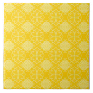 Mediterranean-Style Pattern: Yellow and White Tile